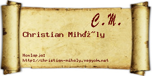 Christian Mihály névjegykártya